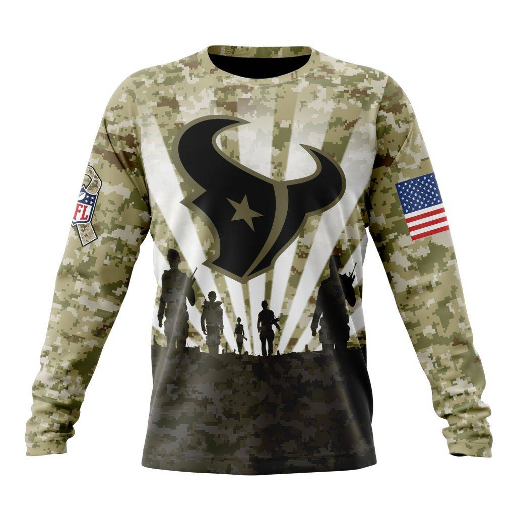 Custom NFL Houston Texans Salute To Service   Honor Veterans And Their Families Unisex Sweatshirt SWS013