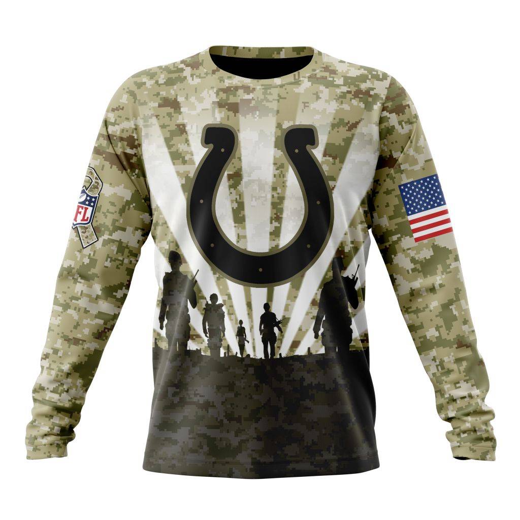Custom NFL Indianapolis Colts Salute To Service   Honor Veterans And Their Families Unisex Sweatshirt SWS014