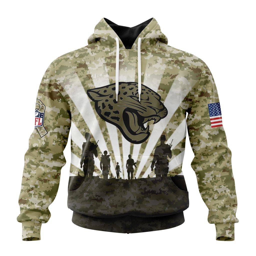 Custom NFL Jacksonville Jaguars Salute To Service   Honor Veterans And Their Families Unisex Hoodie TH0878