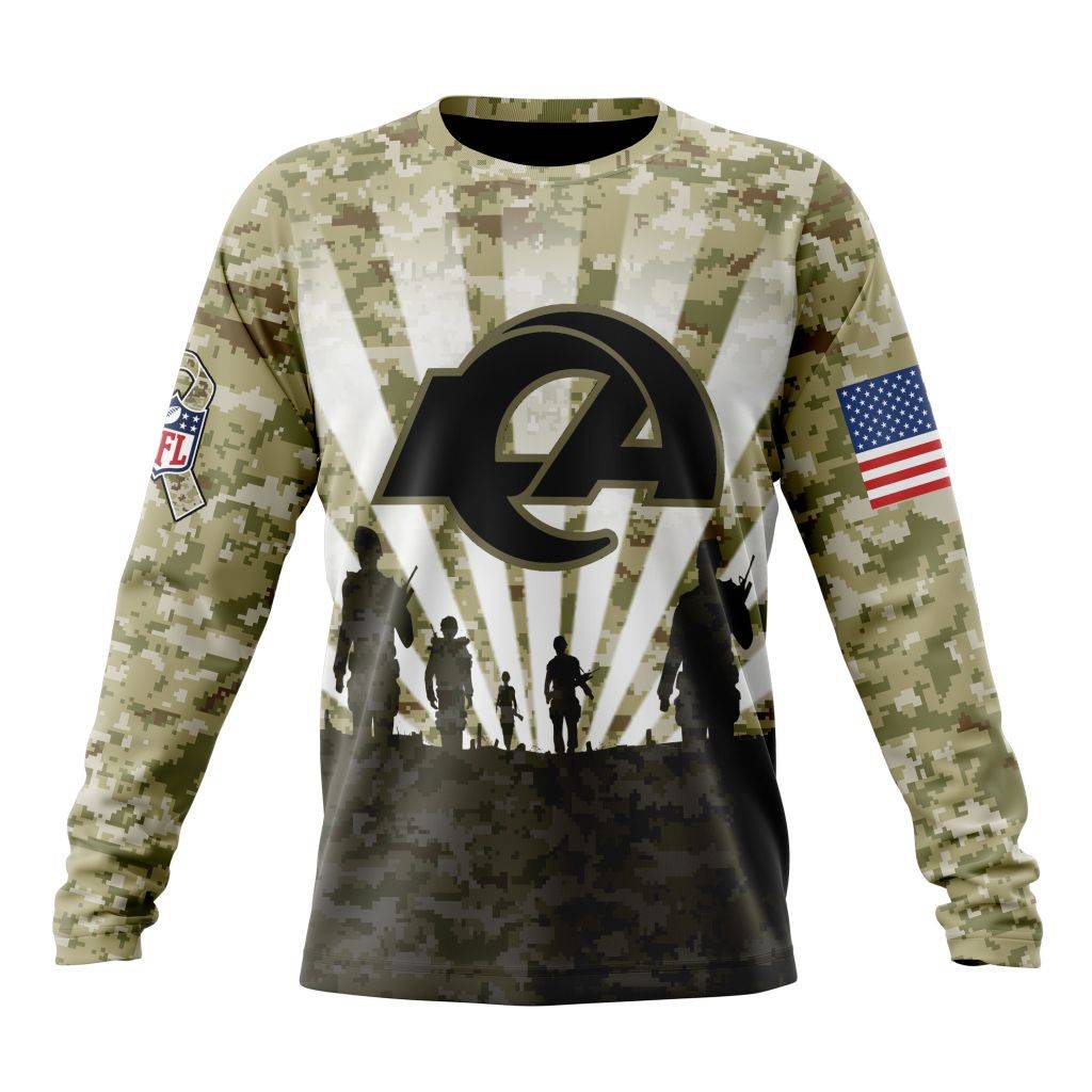 Custom NFL Los Angeles Rams Salute To Service   Honor Veterans And Their Families Unisex Sweatshirt SWS019