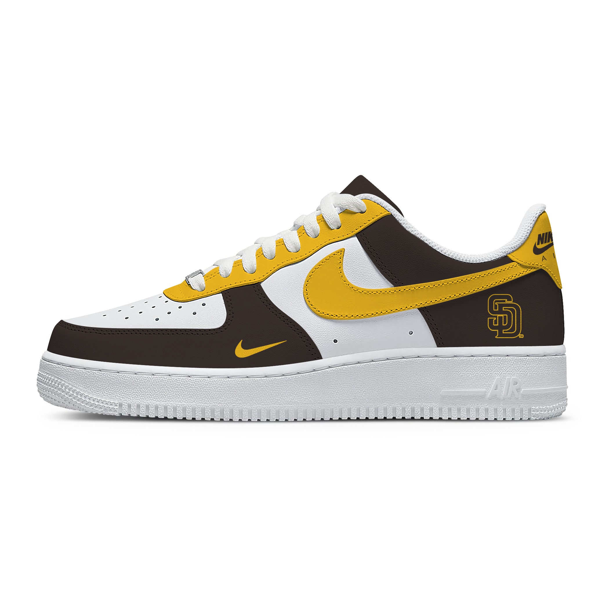 Custom Nike Air Force 1 Low X MLB San Diego Padres AF1 Embossed Sneaker