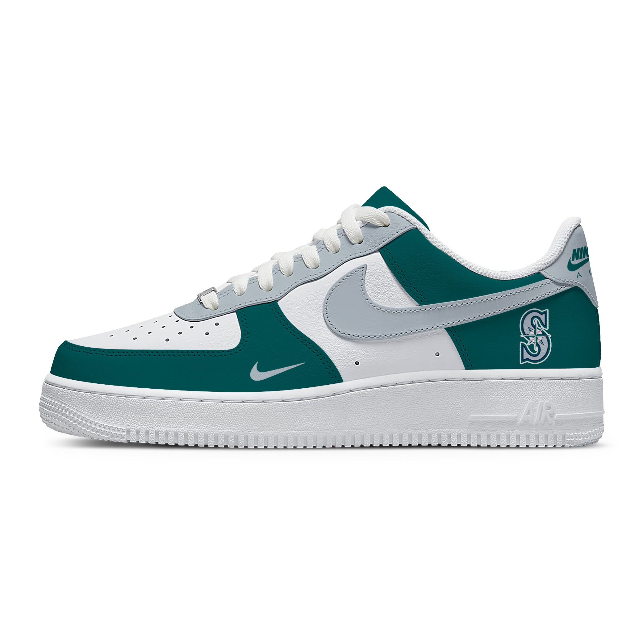Custom Nike Air Force 1 Low X MLB Seattle Mariners AF1 Embossed Sneaker