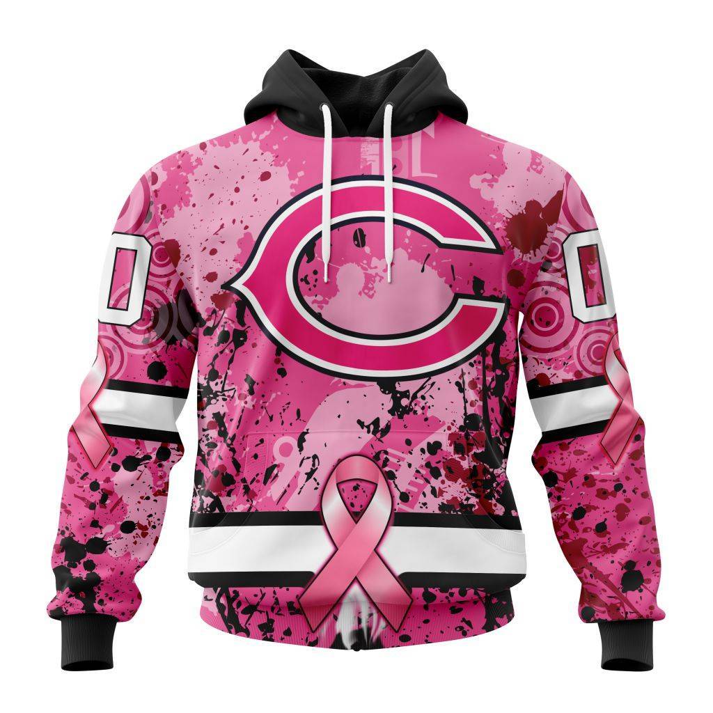 Customized NFL Chicago Bears I Pink I Can In October We Wear Pink Breast Cancer Unisex Hoodie TH0928
