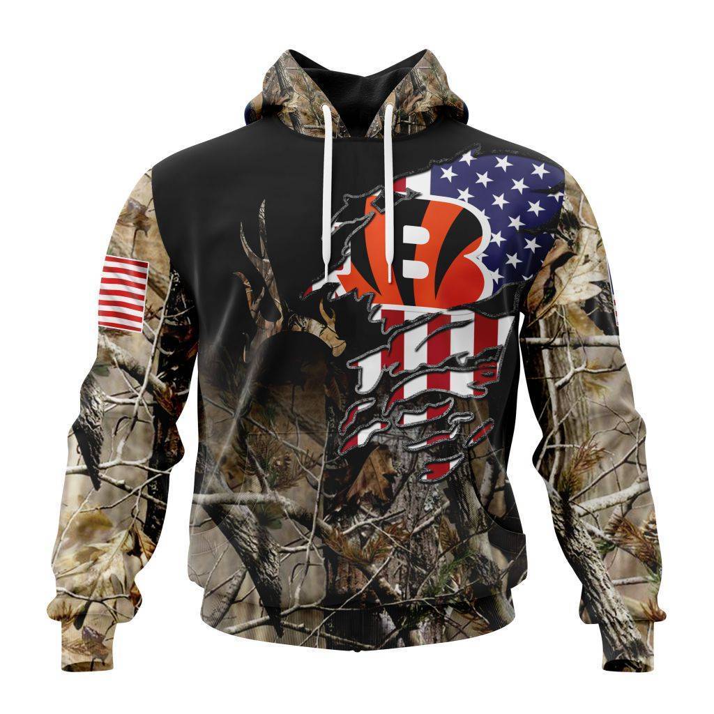 Customized NFL Cincinnati Bengals Special Camo Realtree Hunting Unisex Hoodie TH0935