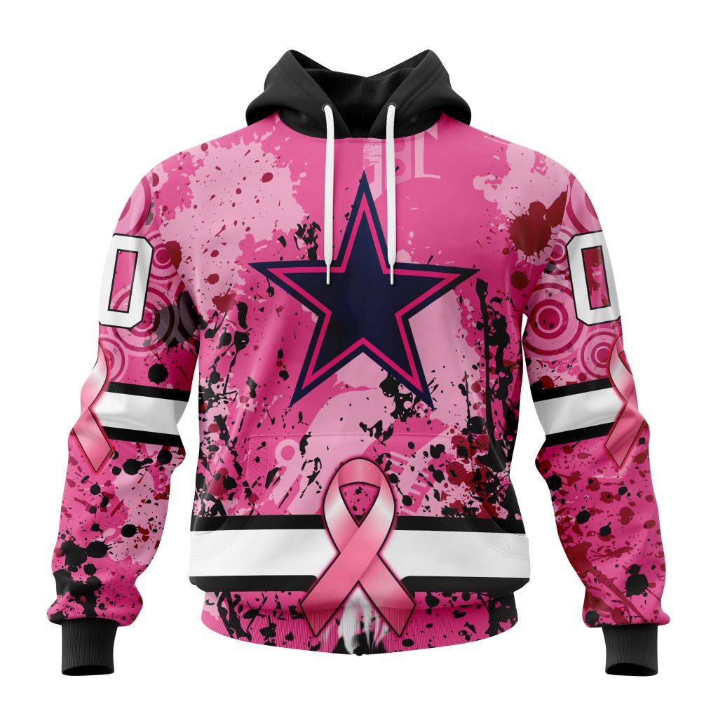 Customized NFL Dallas Cowboysls I Pink I Can In October We Wear Pink Breast Cancer Unisex Hoodie TH0950