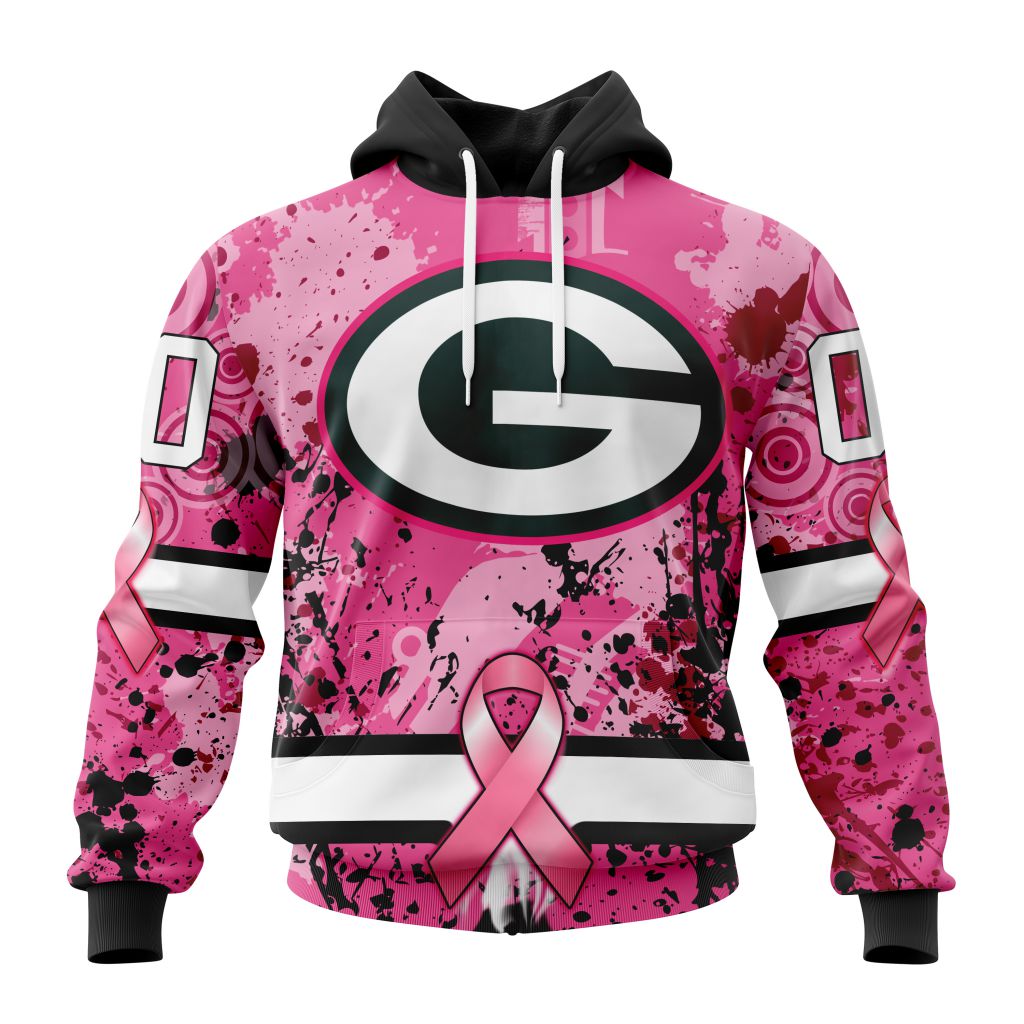 Customized NFL Green Bay Packers I Pink I Can In October We Wear Pink Breast Cancer Unisex Hoodie TH0965