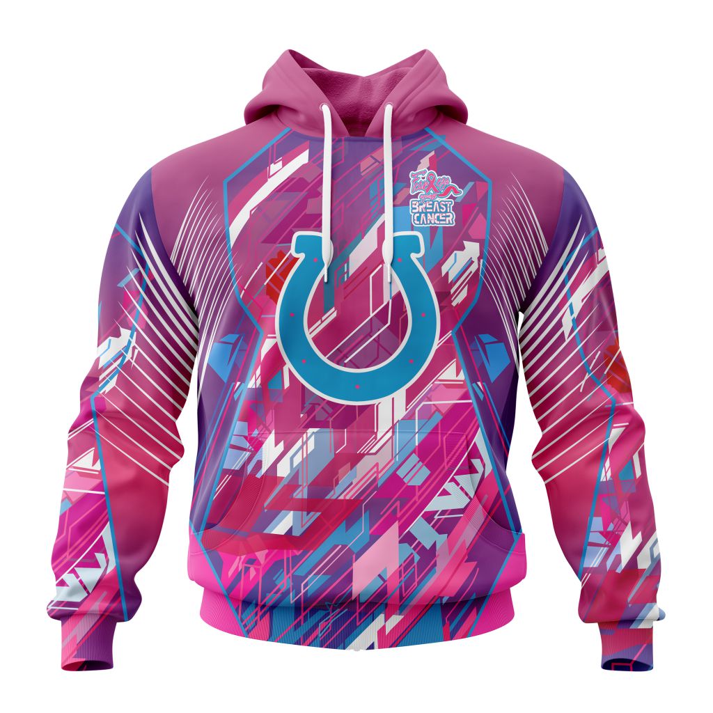 Customized NFL Indianapolis Colts I Pink I Can Fearless Again Breast Cancer Unisex Hoodie TH0976