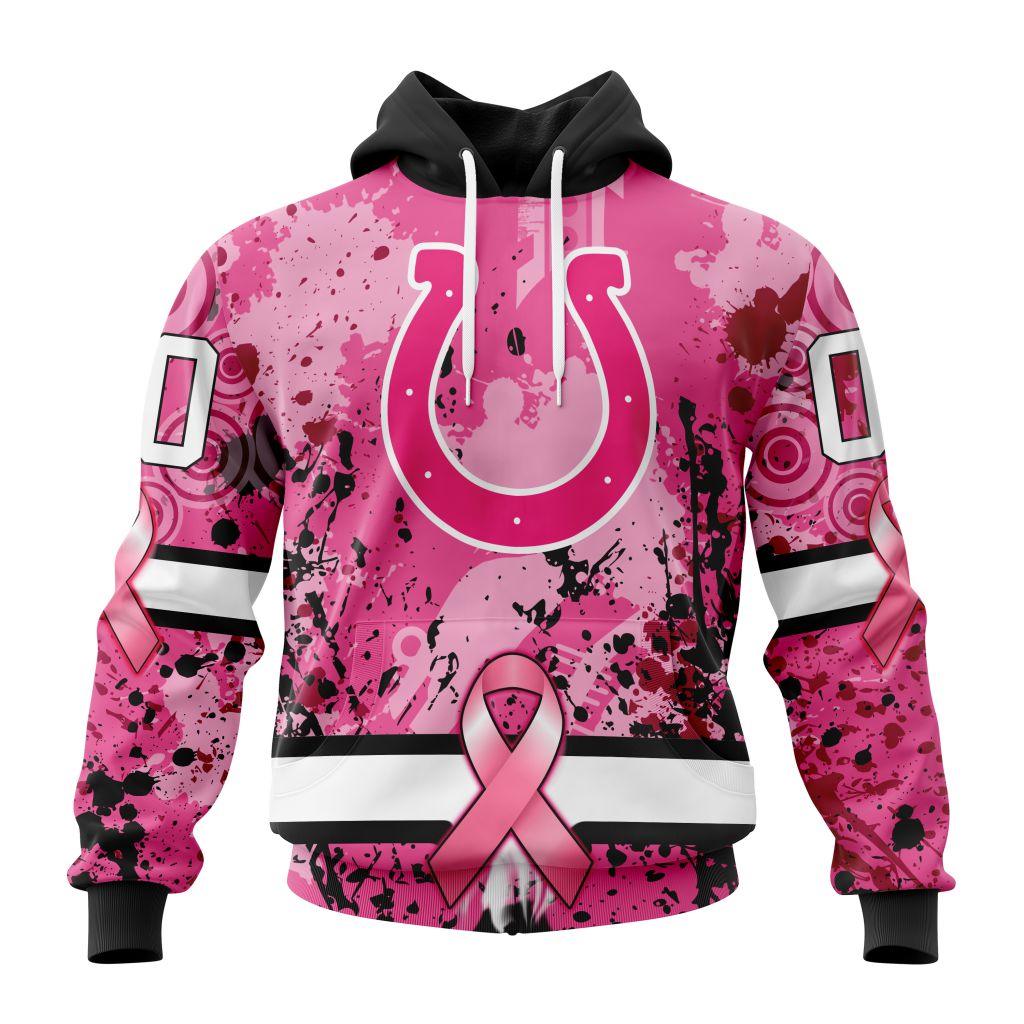 Customized NFL Indianapolis Colts I Pink I Can In October We Wear Pink Breast Cancer Unisex Hoodie TH0977