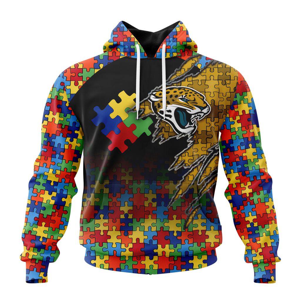 Customized NFL Jacksonville Jaguars Autism Awareness Design Unisex Hoodie TH0981