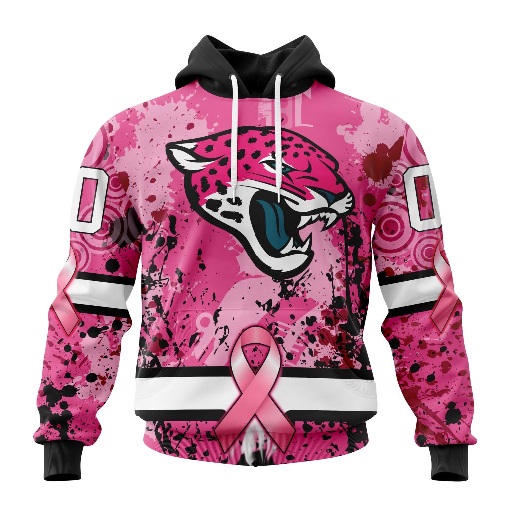 Customized NFL Jacksonville Jaguars I Pink I Can In October We Wear Pink Breast Cancer Unisex Hoodie TH0983