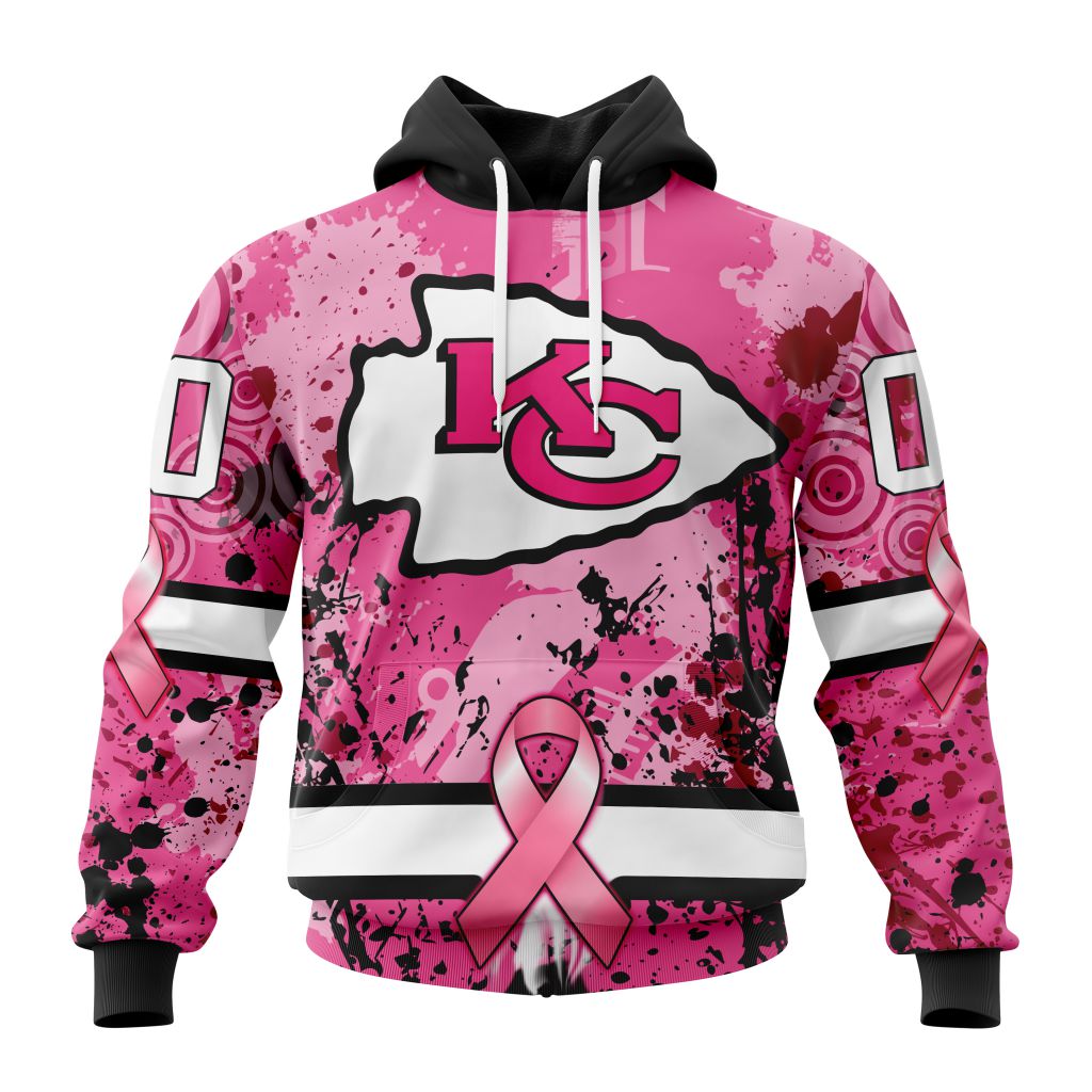 Customized NFL Kansas City Chiefs I Pink I Can In October We Wear Pink Breast Cancer Unisex Hoodie TH0989