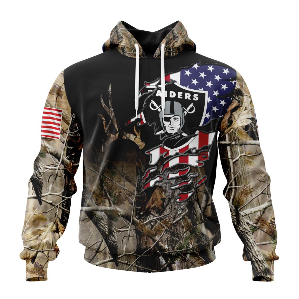 Customized NFL Las Vegas Raiders Special Camo Realtree Hunting Unisex Hoodie TH0996