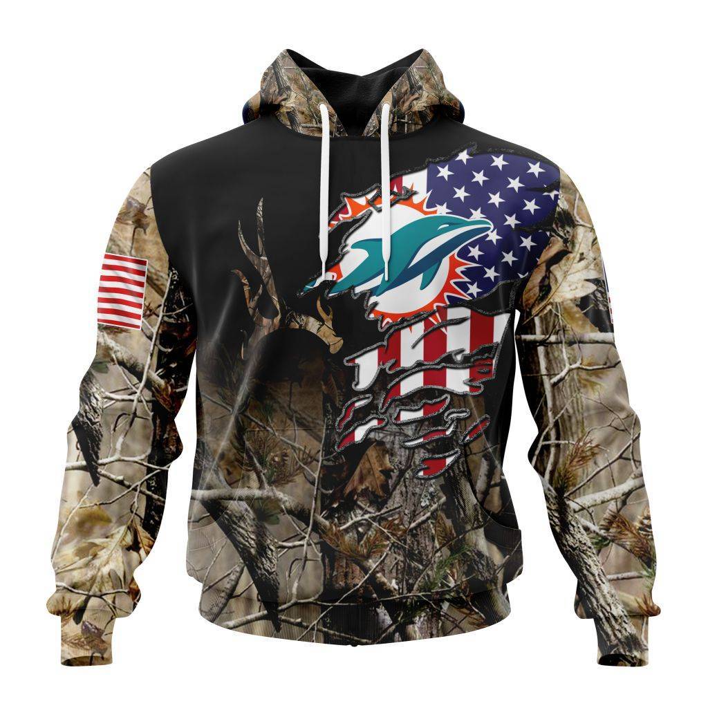 Customized NFL Miami Dolphins Special Camo Realtree Hunting Unisex Hoodie PH1014