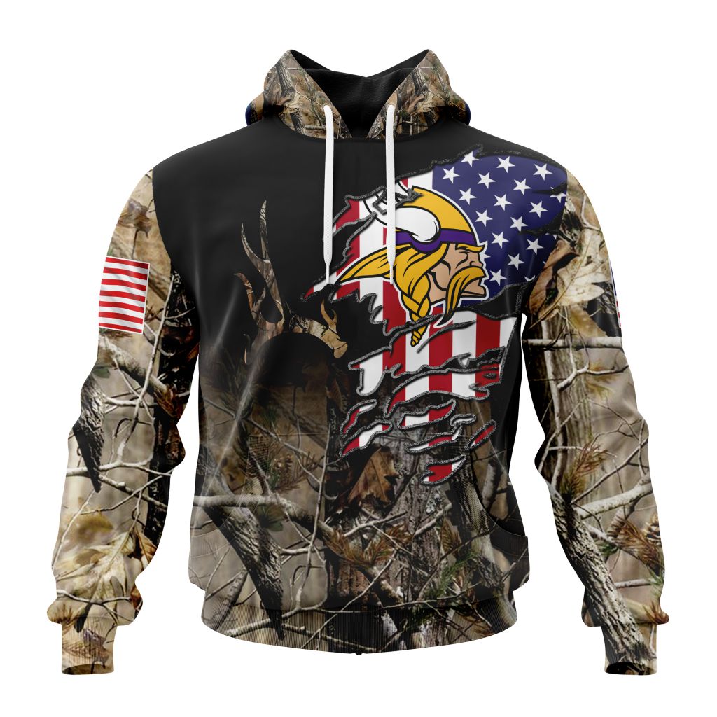 Customized NFL Minnesota Vikings Special Camo Realtree Hunting Unisex Hoodie PH1020