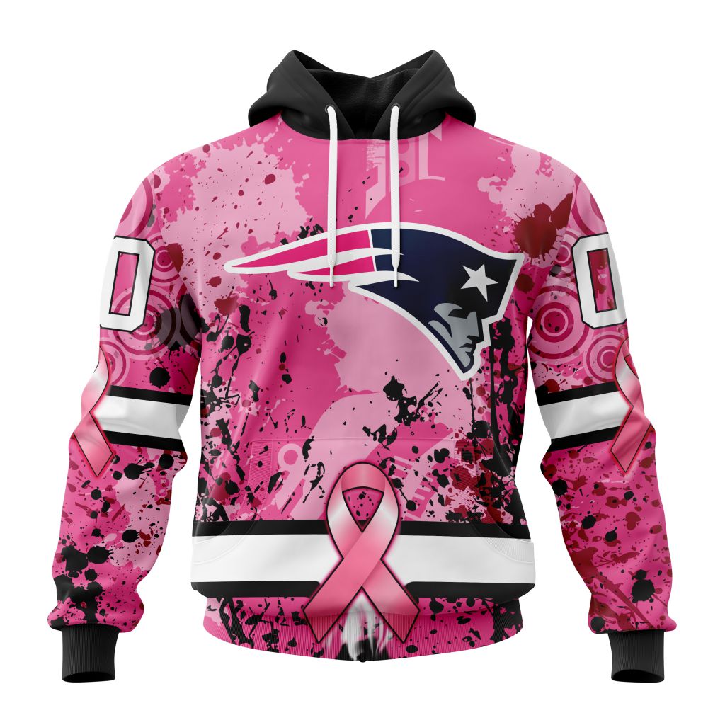 Customized NFL New England Patriots I Pink I Can In October We Wear Pink Breast Cancer Unisex Hoodie PH1025