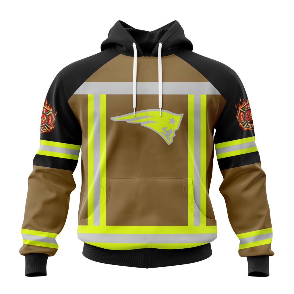 Customized NFL New England Patriots Special Firefighter Uniform Design Unisex Hoodie PH1027