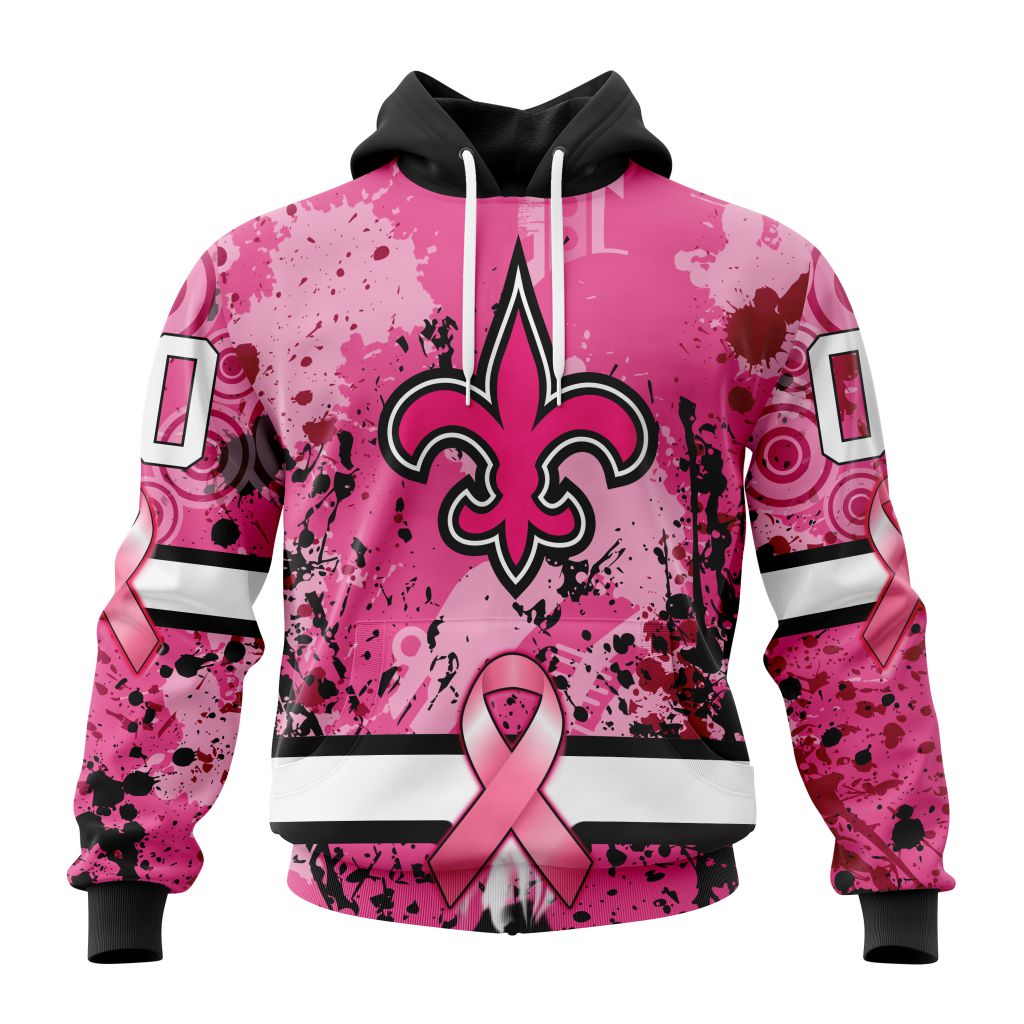Customized NFL New Orleans Saints I Pink I Can In October We Wear Pink Breast Cancer Unisex Hoodie PH1031
