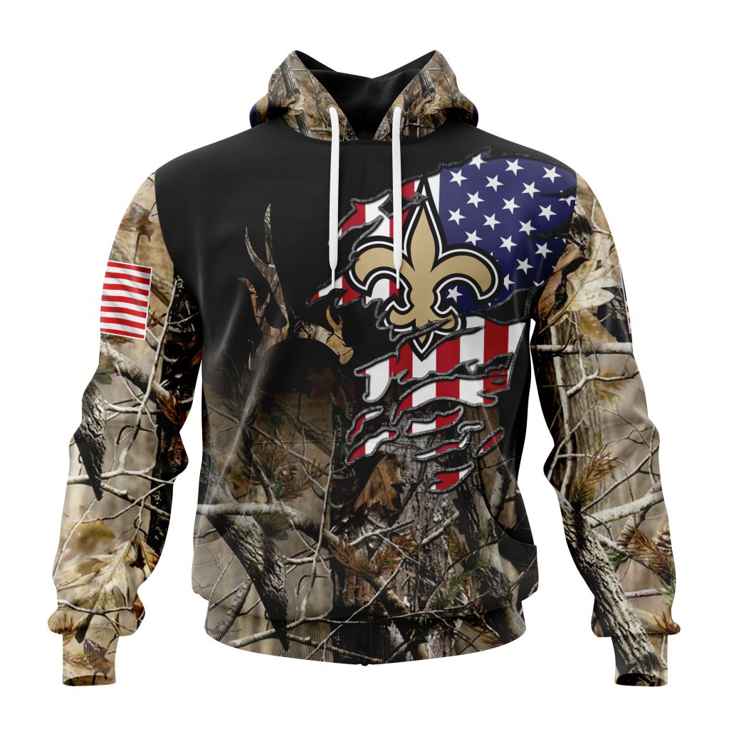 Customized NFL New Orleans Saints Special Camo Realtree Hunting Unisex Hoodie PH1032