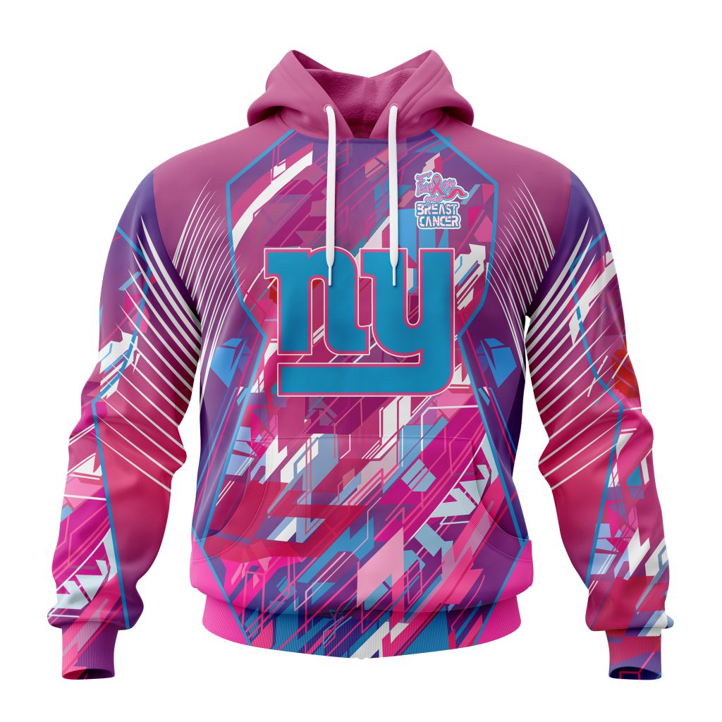 Customized NFL New York Giants I Pink I Can Fearless Again Breast Cancer Unisex Hoodie PH1036