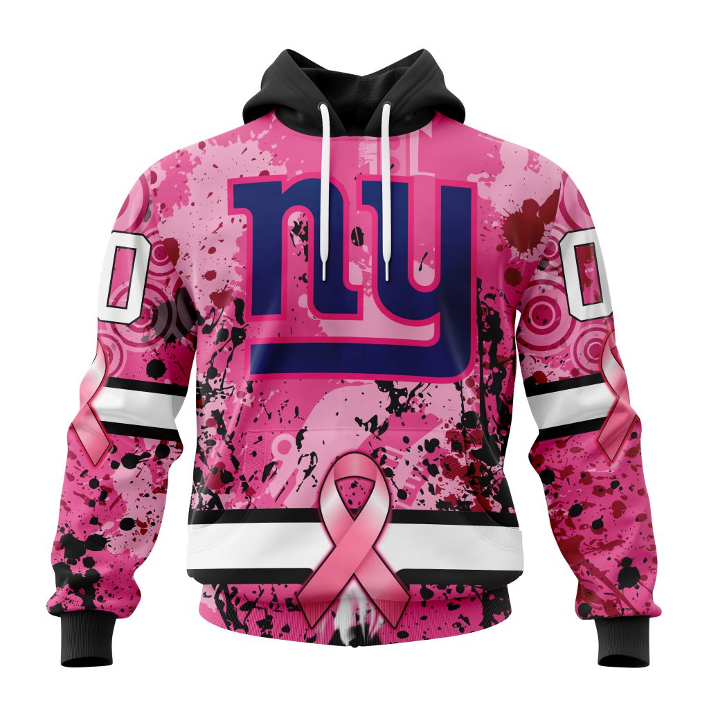 Customized NFL New York Giants I Pink I Can In October We Wear Pink Breast Cancer Unisex Hoodie PH1037