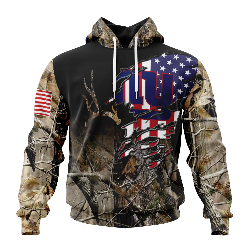 Customized NFL New York Giants Special Camo Realtree Hunting Unisex Hoodie PH1038