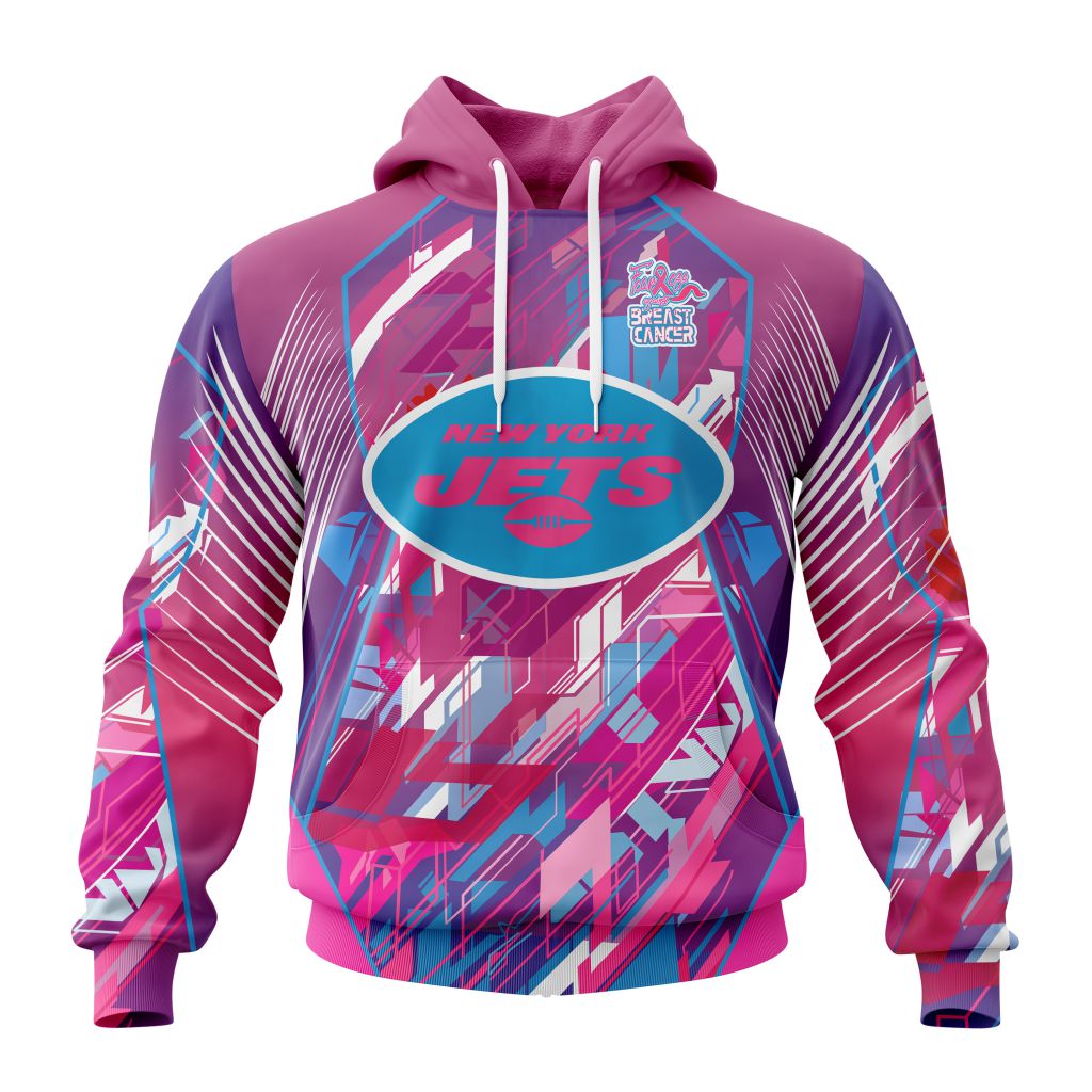 Customized NFL New York Jets I Pink I Can Fearless Again Breast Cancer Unisex Hoodie PH1042
