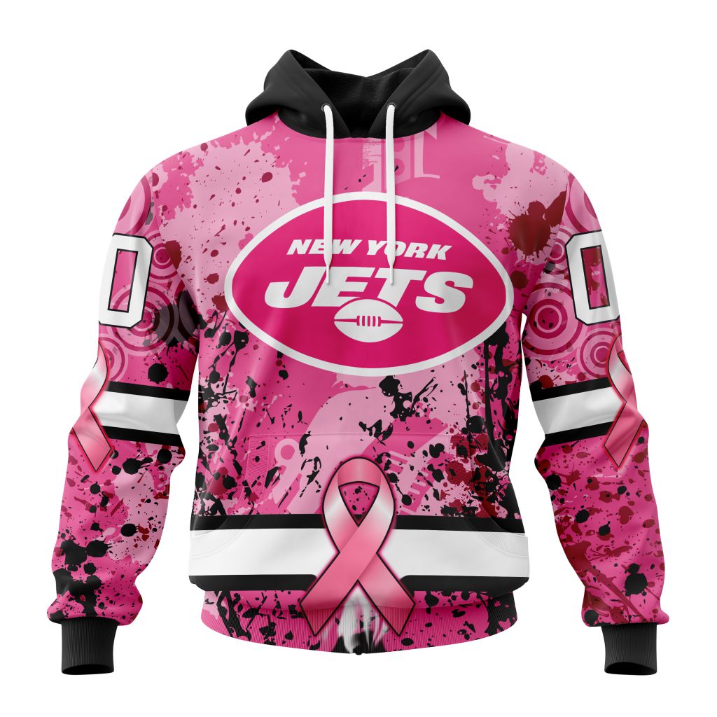 Customized NFL New York Jets I Pink I Can In October We Wear Pink Breast Cancer Unisex Hoodie PH1043