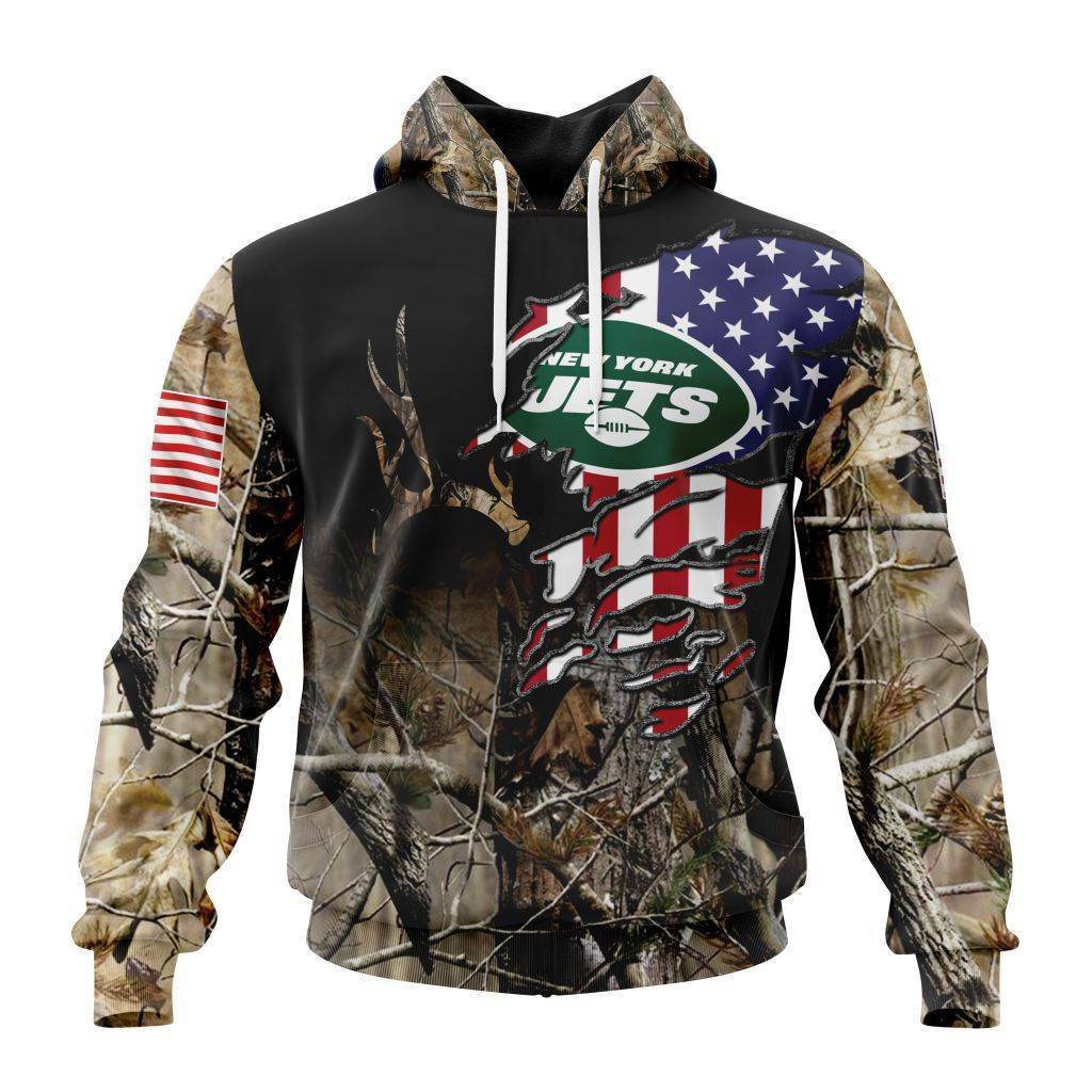 Customized NFL New York Jets Special Camo Realtree Hunting Unisex Hoodie PH1044