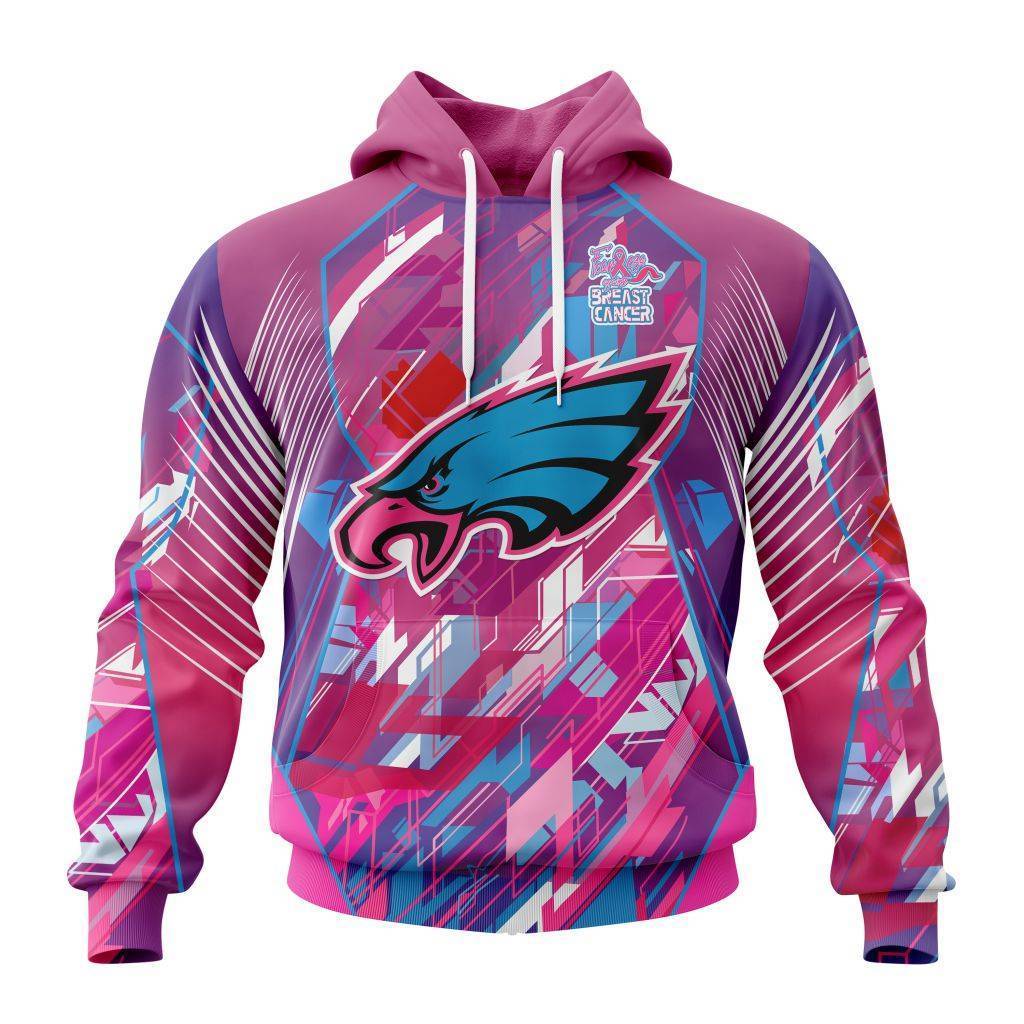 Customized NFL Philadelphia Eagles I Pink I Can Fearless Again Breast Cancer Unisex Hoodie PH1048