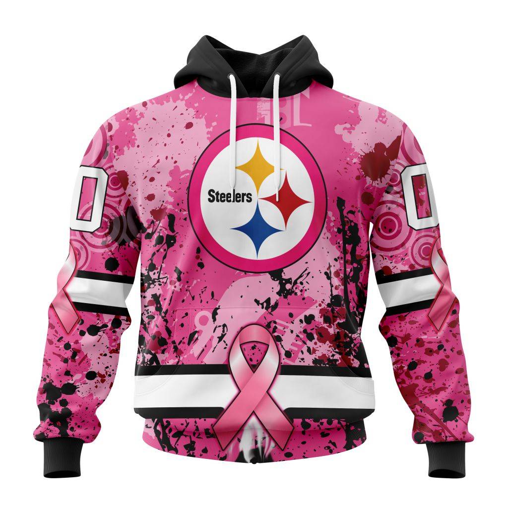 Customized NFL Pittsburgh Steelers I Pink I Can In October We Wear Pink Breast Cancer Unisex Hoodie PH1055
