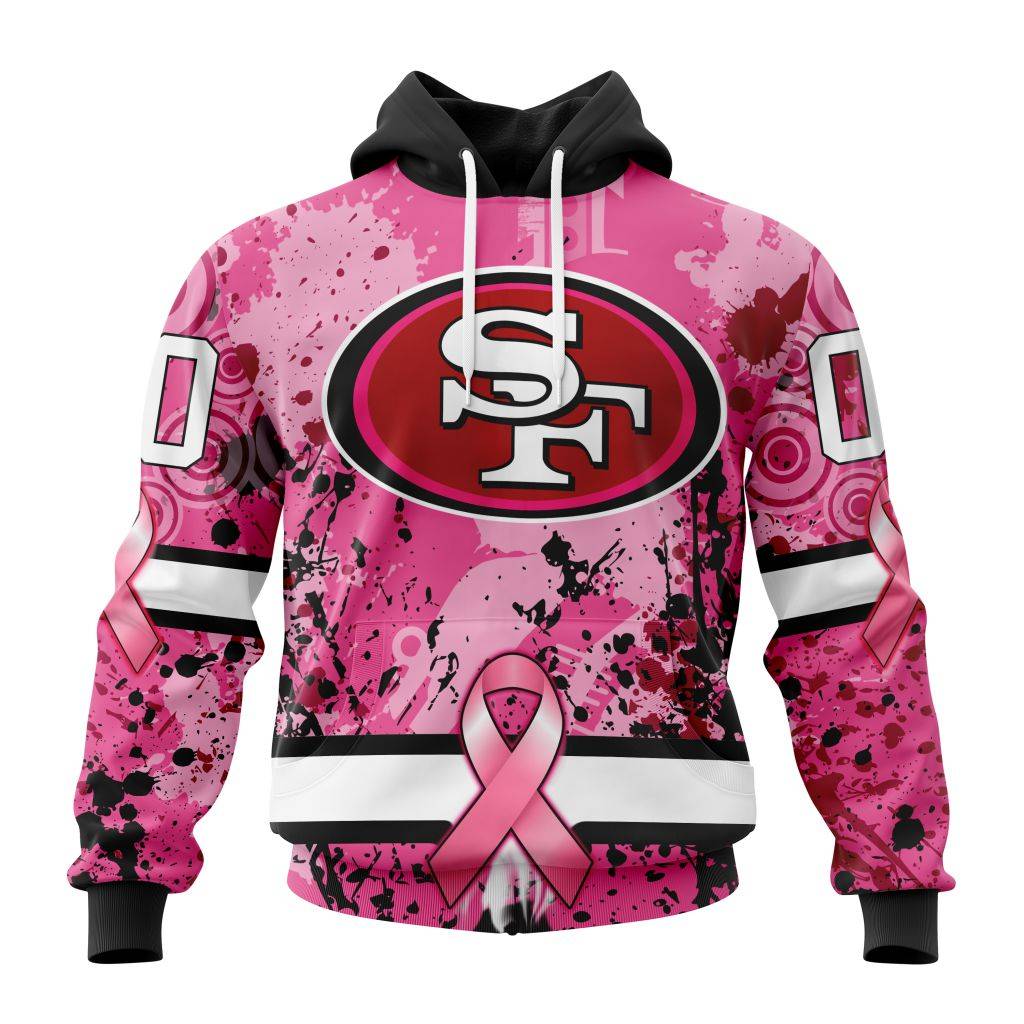 Customized NFL San Francisco 49Ers I Pink I Can In October We Wear Pink Breast Cancer Unisex Hoodie PH1061