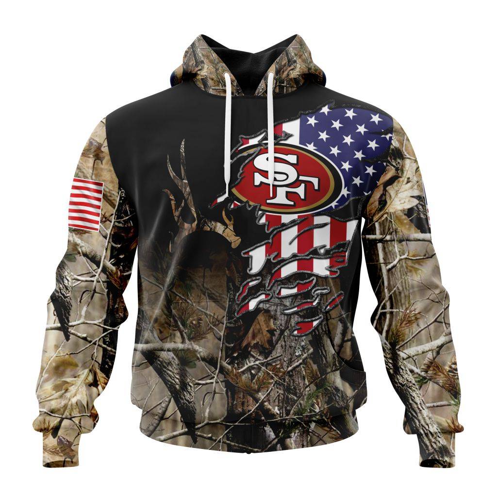 Customized NFL San Francisco 49Ers Special Camo Realtree Hunting Unisex Hoodie PH1062