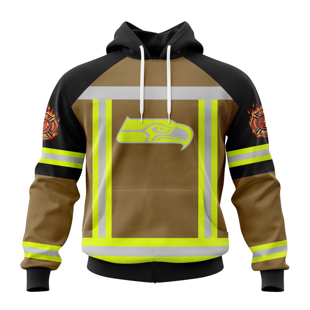 Customized NFL Seattle Seahawks Special Firefighter Uniform Design Unisex Hoodie PH1069