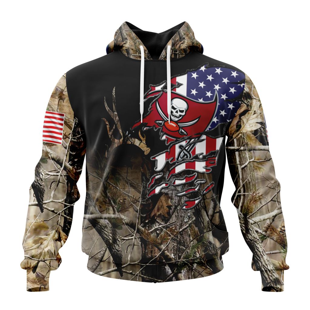 Customized NFL Tampa Bay Buccaneers Special Camo Realtree Hunting Unisex Hoodie PH1074