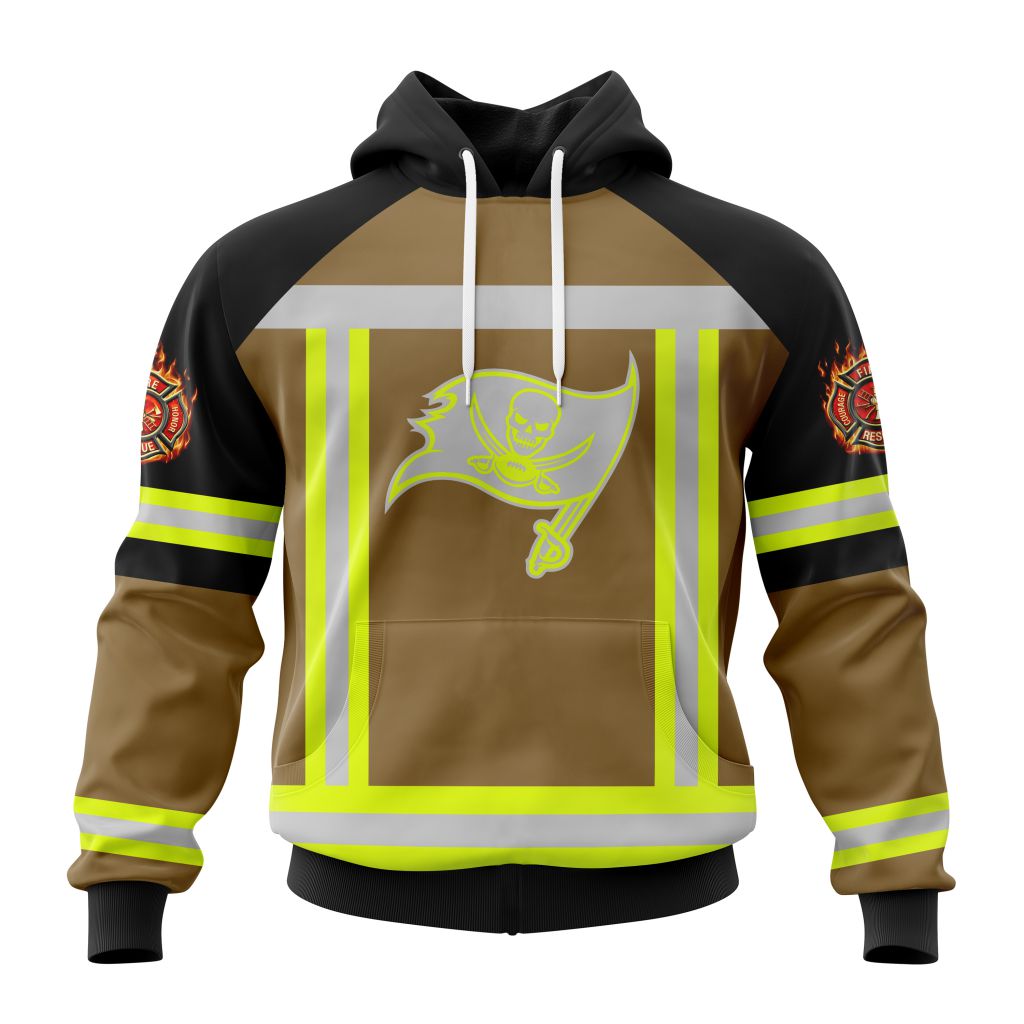 Customized NFL Tampa Bay Buccaneers Special Firefighter Uniform Design Unisex Hoodie PH1075