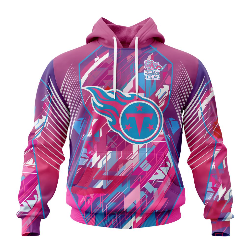 Customized NFL Tennessee Titans I Pink I Can Fearless Again Breast Cancer Unisex Hoodie PH1078