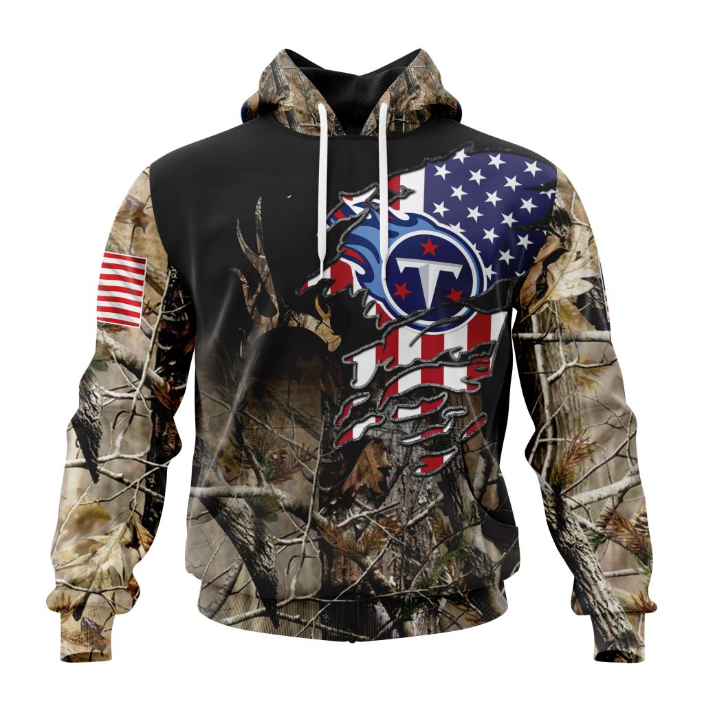 Customized NFL Tennessee Titans Special Camo Realtree Hunting Unisex Hoodie PH1080