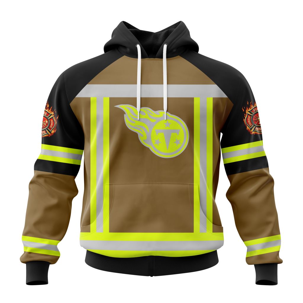 Customized NFL Tennessee Titans Special Firefighter Uniform Design Unisex Hoodie PH1081