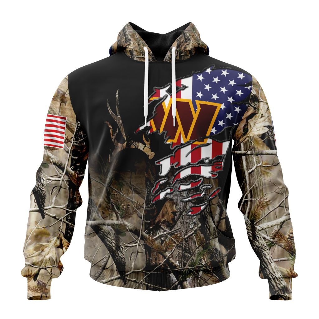 Customized NFL Washington Commanders Special Camo Realtree Hunting Unisex Hoodie PH1084