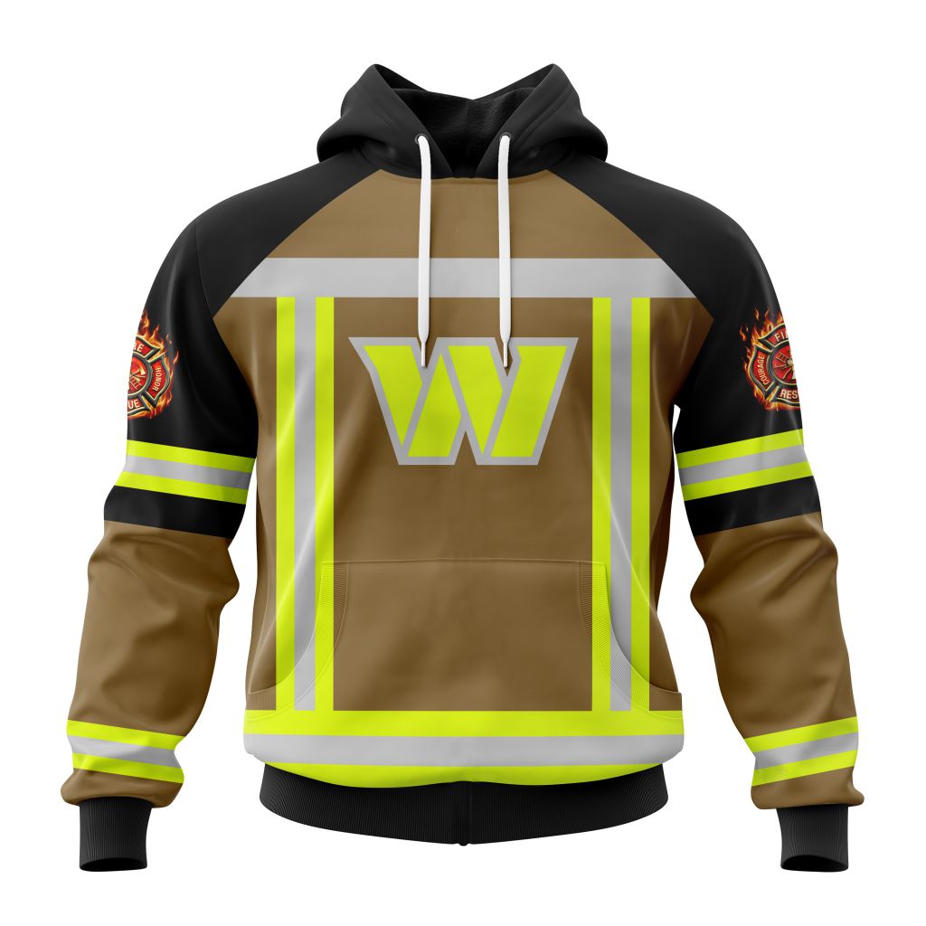 Customized NFL Washington Commanders Special Firefighter Uniform Design Unisex Hoodie PH1085