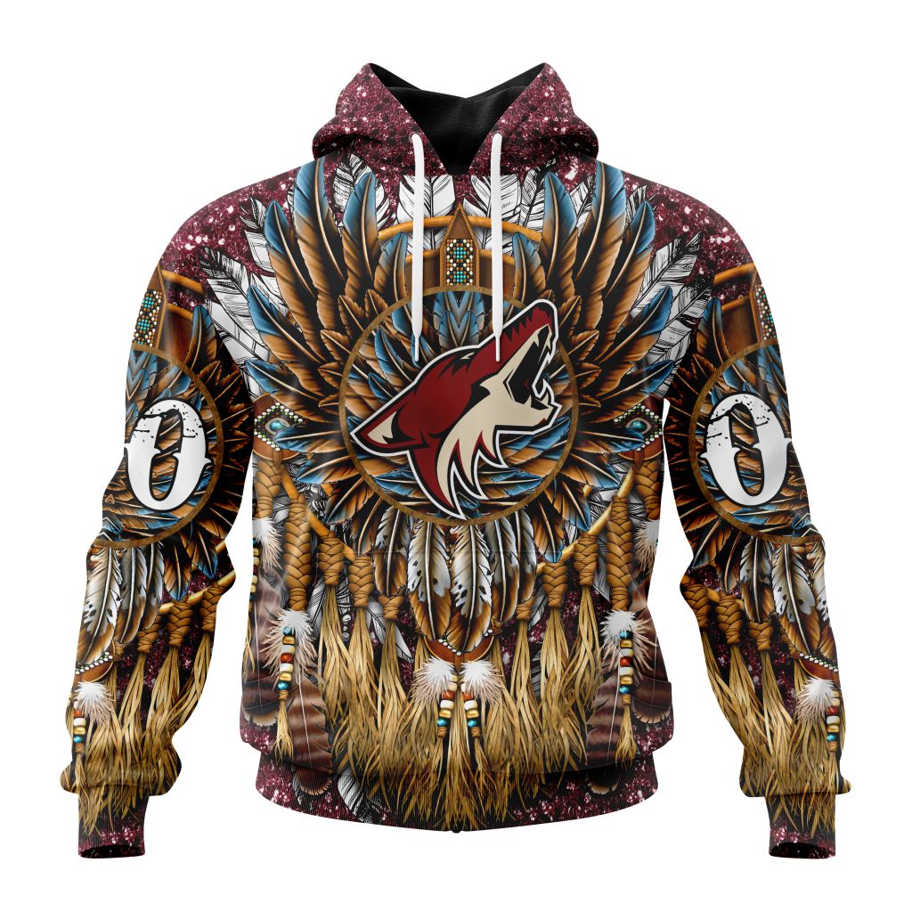 Customized NHL Arizona Coyotes Special Native Costume Design Unisex Pullover Hoodie