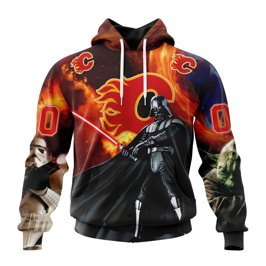 Customized NHL Calgary Flames Specialized Darth Vader Star Wars Unisex Pullover Hoodie