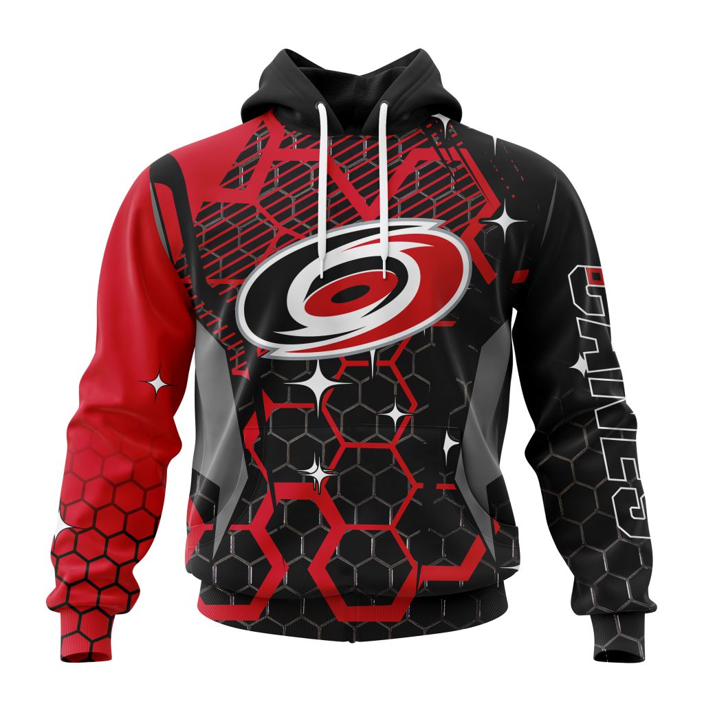 Customized NHL Carolina Hurricanes Specialized Design With Motocross Style Unisex Pullover Hoodie