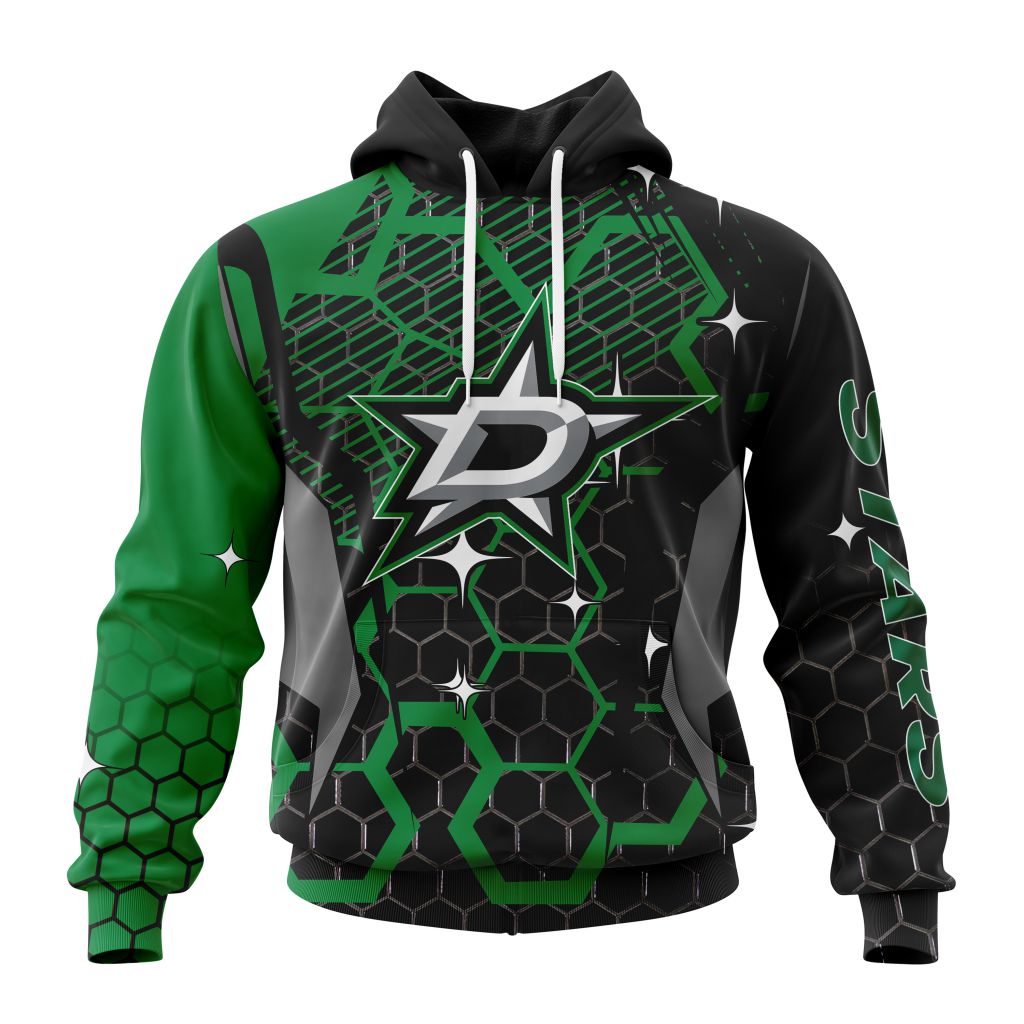 Customized NHL Dallas Stars Specialized Design With Motocross Style Unisex Pullover Hoodie
