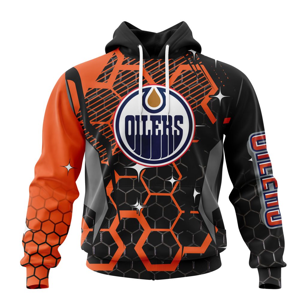 Customized NHL Edmonton Oilers Specialized Design With Motocross Style Unisex Pullover Hoodie
