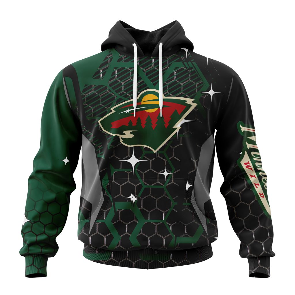 Customized NHL Minnesota Wild Specialized Design With Motocross Style Unisex Pullover Hoodie
