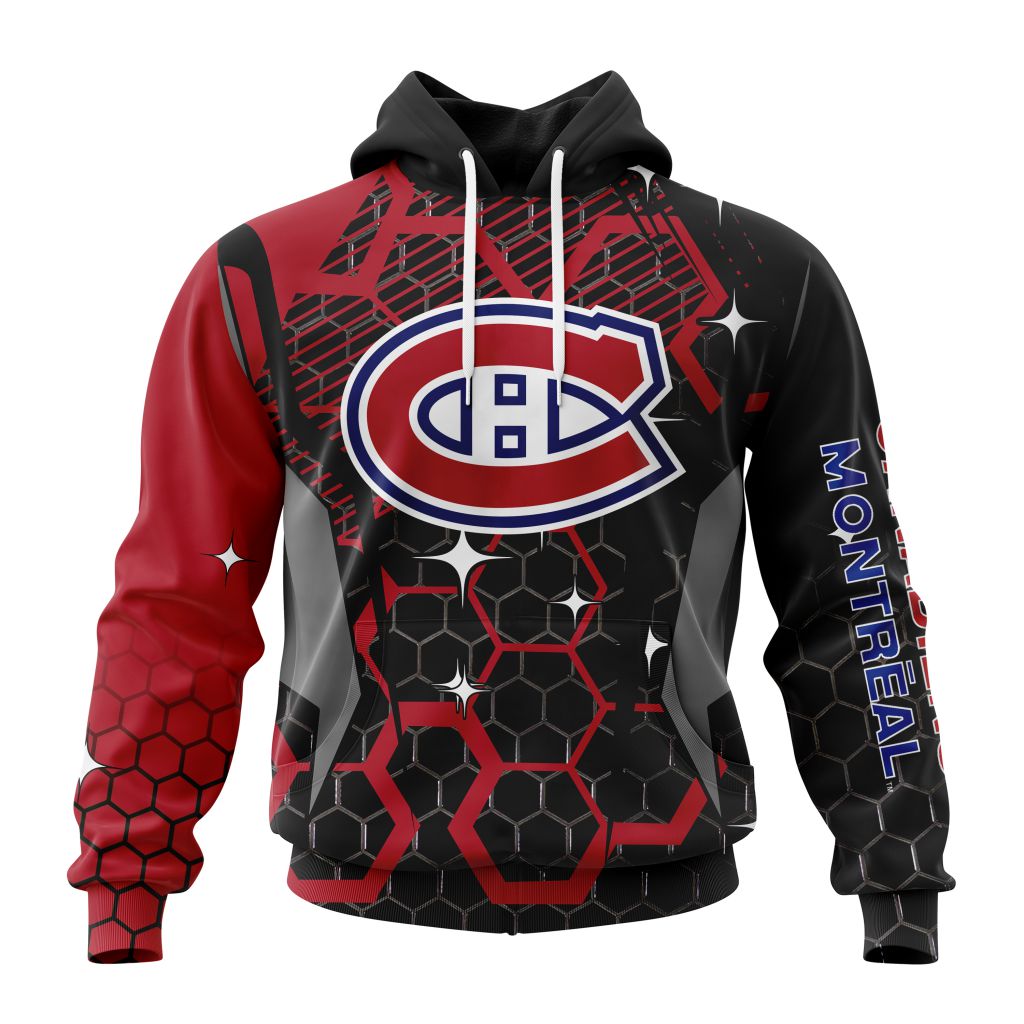 Customized NHL Montreal Canadiens Specialized Design With Motocross Style Unisex Pullover Hoodie