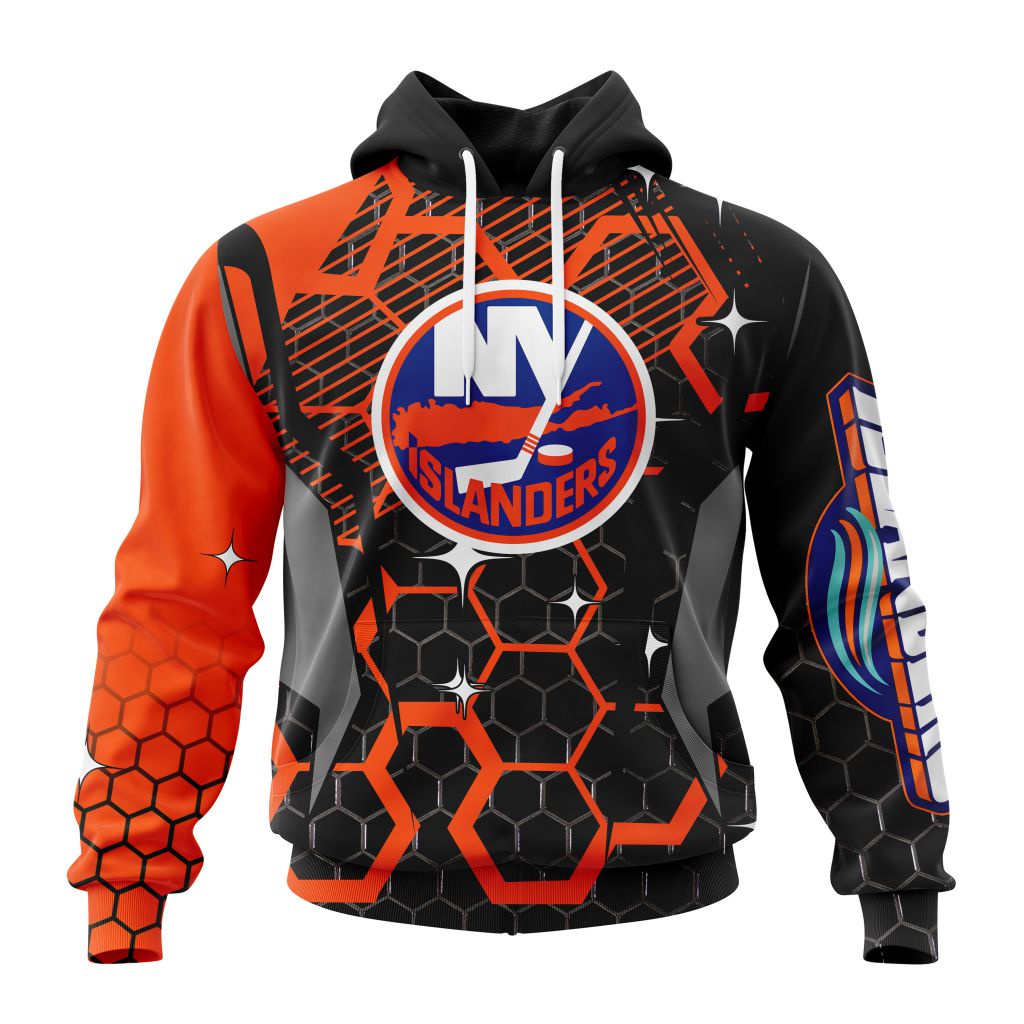 Customized NHL New York Islanders Specialized Design With Motocross Style Unisex Pullover Hoodie