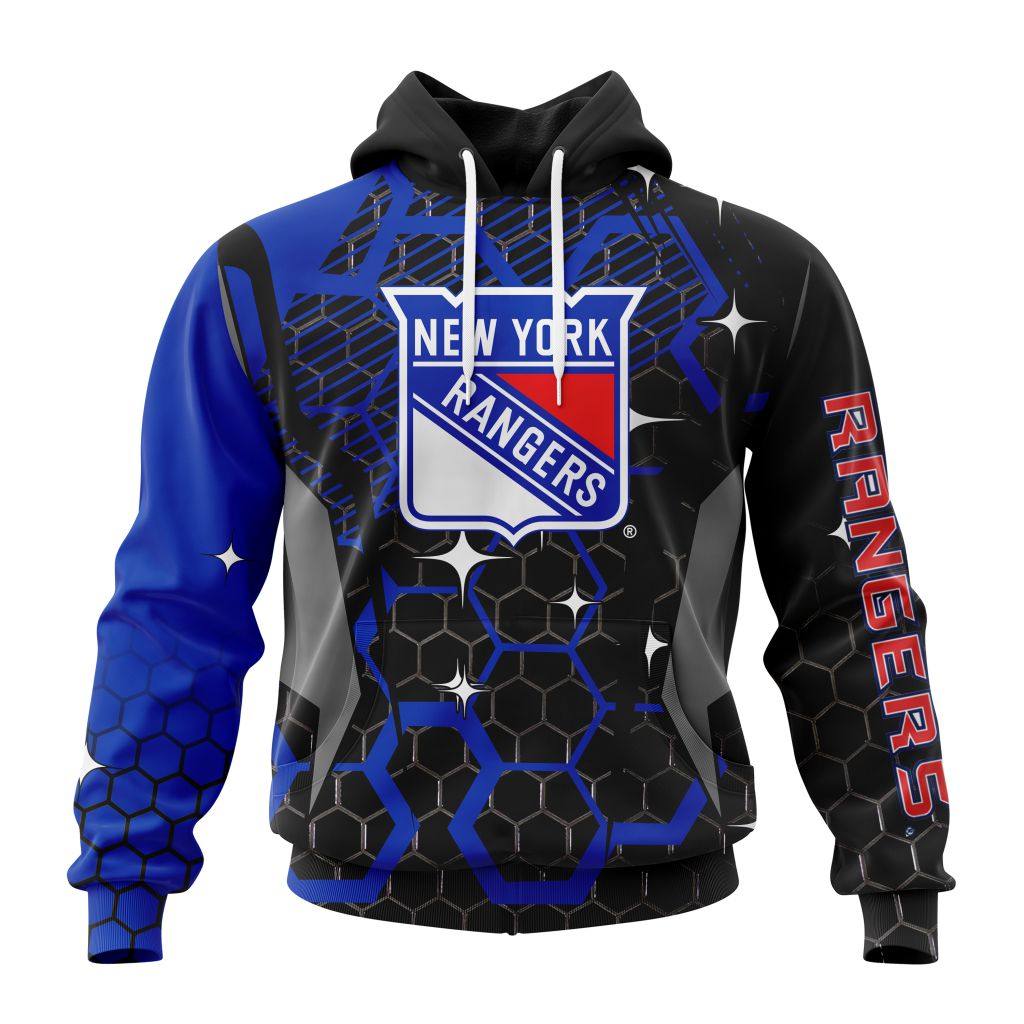 Customized NHL New York Rangers Specialized Design With Motocross Style Unisex Pullover Hoodie
