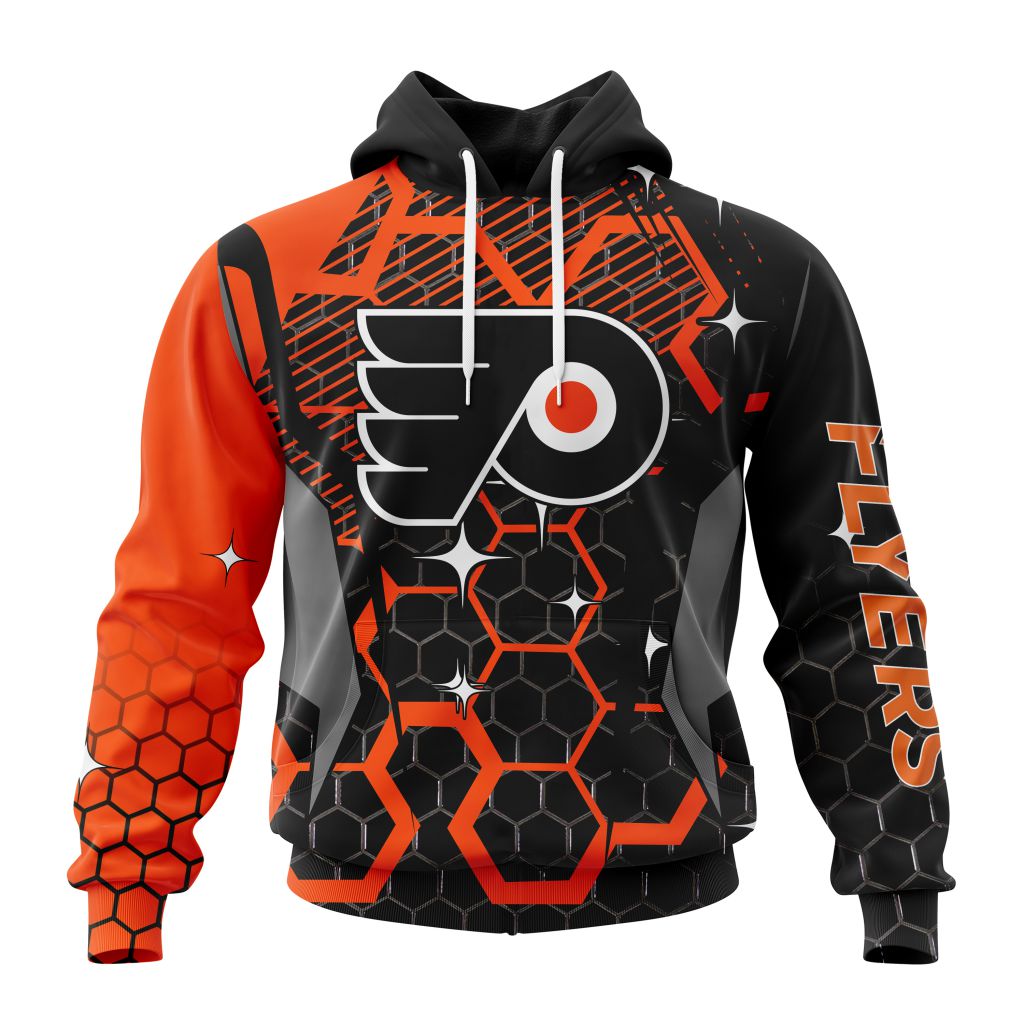 Customized NHL Philadelphia Flyers Specialized Design With Motocross Style Unisex Pullover Hoodie